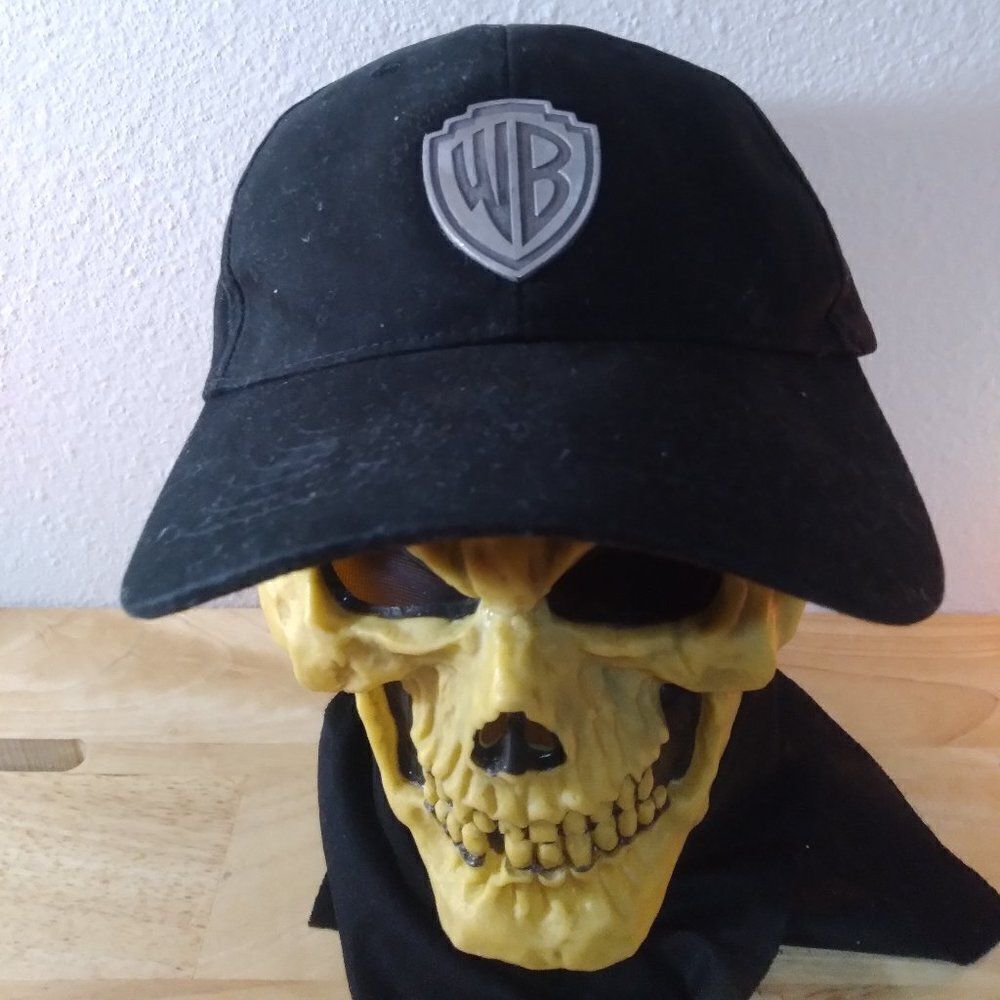RARE 90s Vintage Warner Bros. Pewter Logo Strap Back Hat
